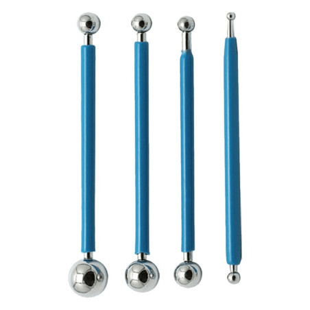 4 ball tools for modeling on sugar paste