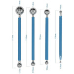 Dimensions of ball tools for modeling on sugar paste