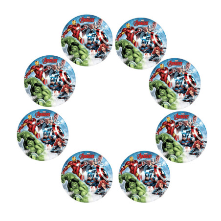 Presentation of the 8 Avengers Infinity Stones paper plates