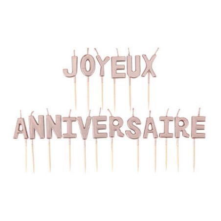 Rose Gold Metal Happy Birthday Candles