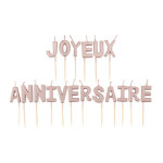 Rose Gold Metal Happy Birthday Candles