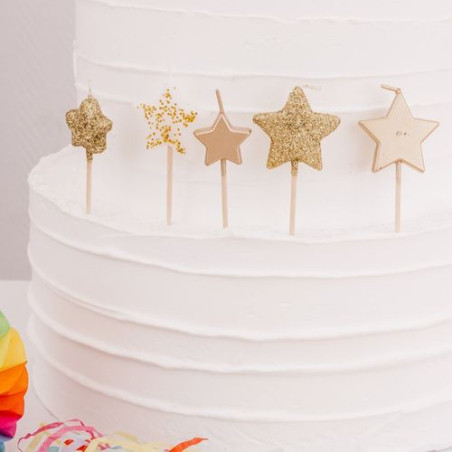 Golden star candles