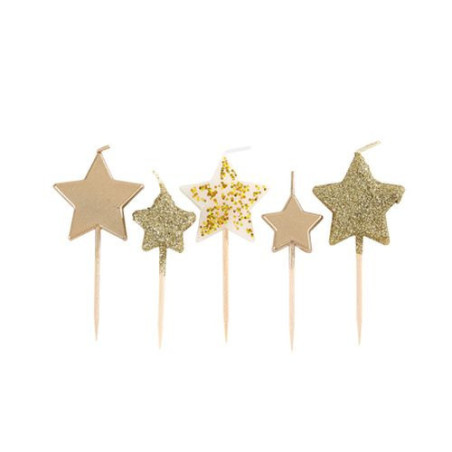 Golden star candles