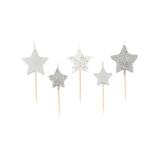 Silver star birthday candles