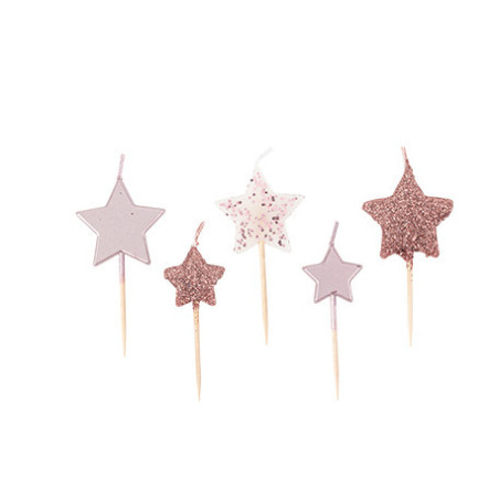 Rose gold star birthday candles