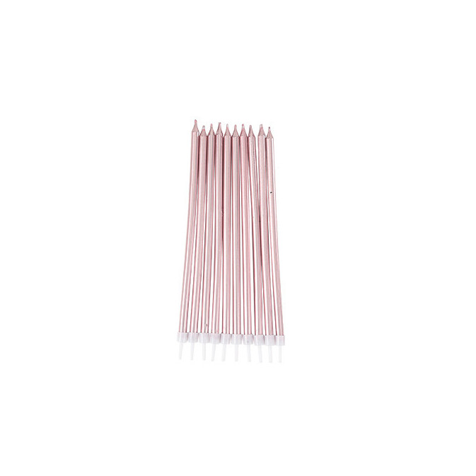 10 giant rose gold candles