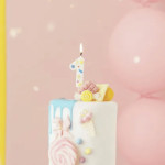 candle number sprinkles 1 on cake