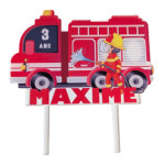 Customizable firefighter cake topper