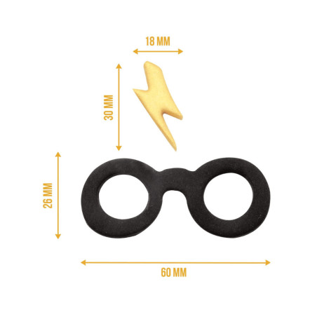 dimension small cookie cutter scar and harry potter glasses