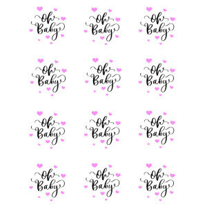 12 Oh baby rose sugar discs