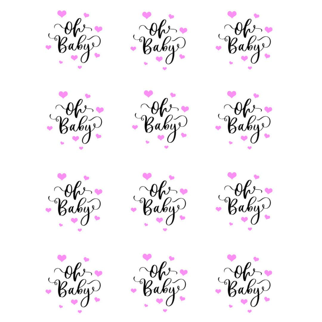 12 Oh baby rose sugar discs