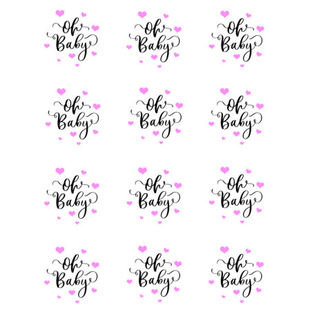 12 Oh baby rose sugar discs