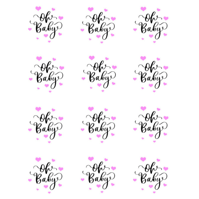 12 Oh baby rose sugar discs