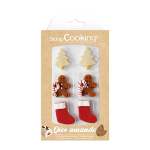 6 Christmas decorations made from almond paste