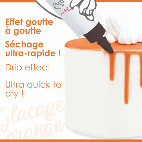 use orange drip cake icing