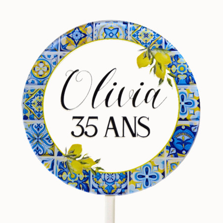 Customizable Amalfi cake topper