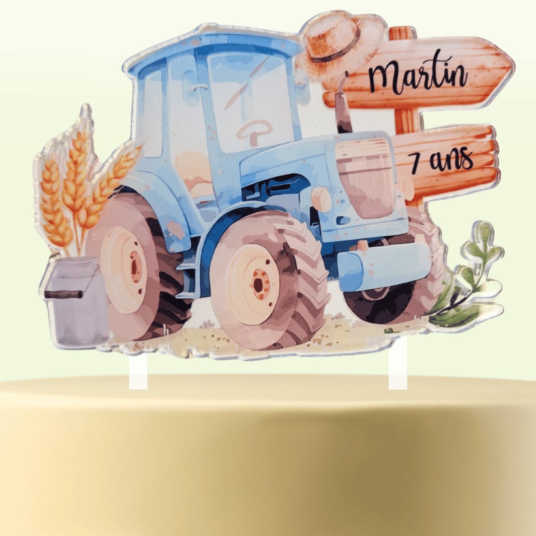 tractor cake topper
