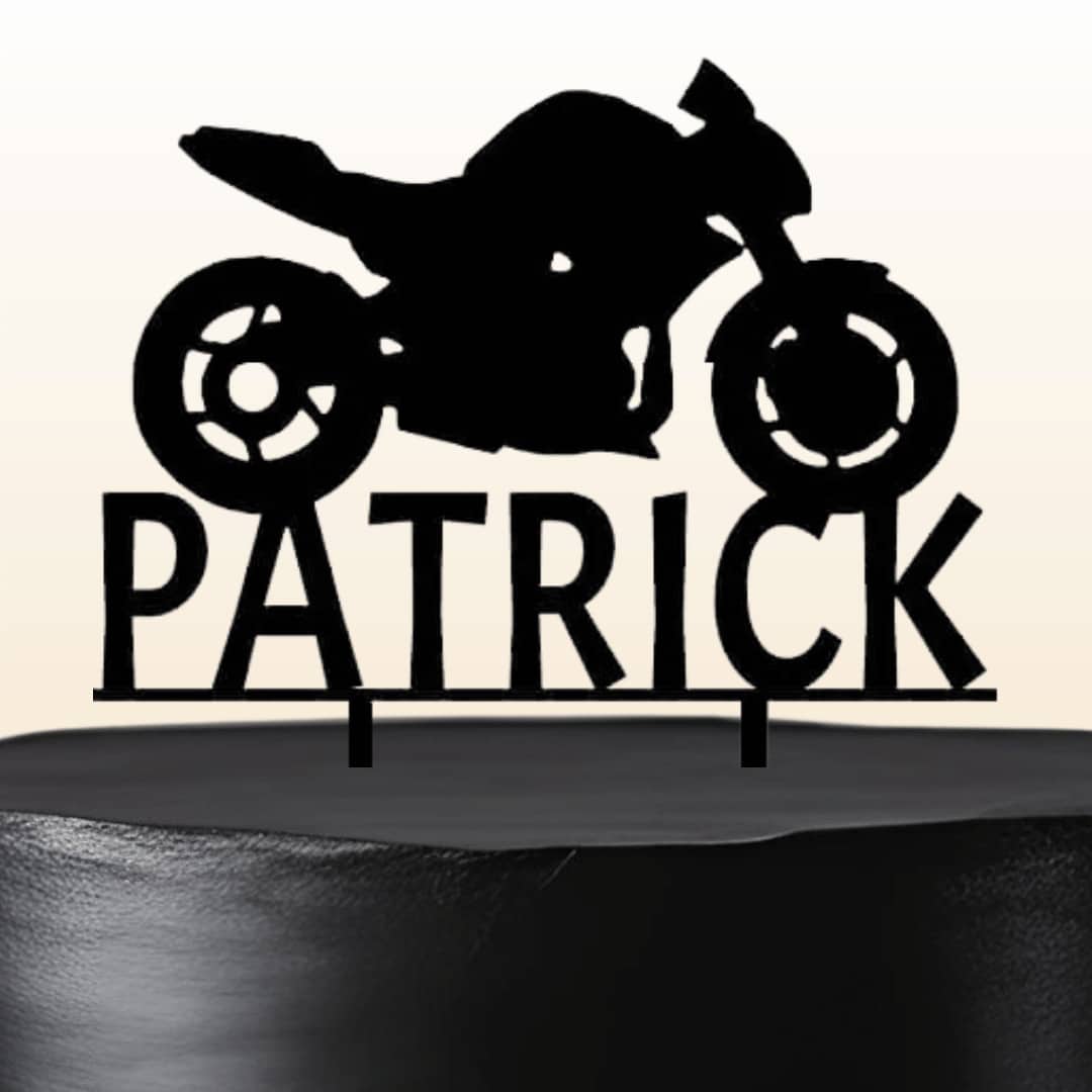 Personalized Motorcycle Cake Topper - Cake decoration