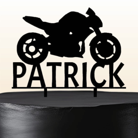 Personalized Motorcycle Cake Topper - Cake decoration