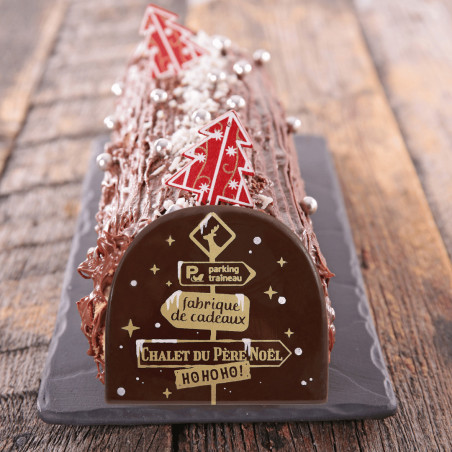 decorated Christmas log with log tip