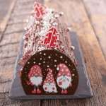 chocolate tip on Christmas log