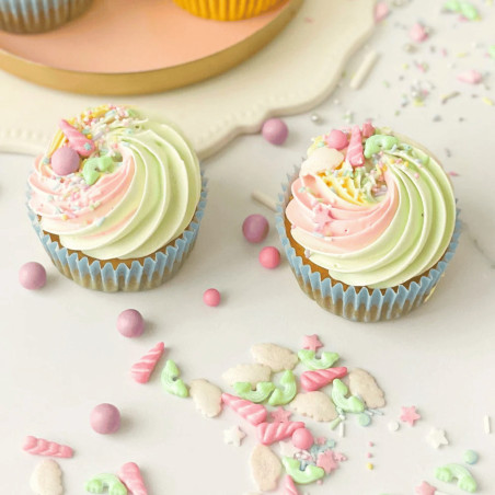 unicorn cupcake and sprinkles