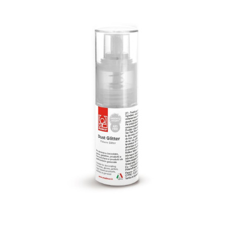 Shimmering silver powder spray