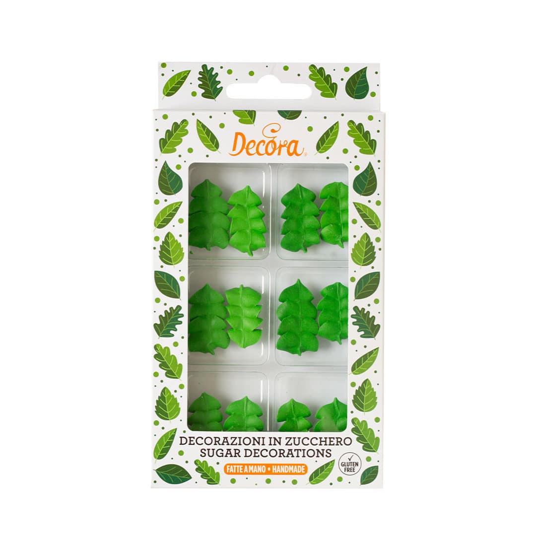 12 green leaves for sugar flowers