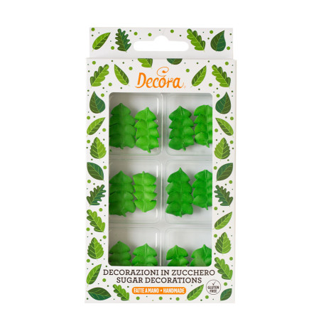 12 green leaves for sugar flowers