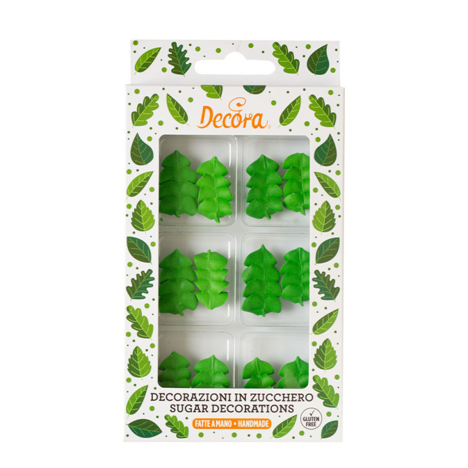 12 green leaves for sugar flowers
