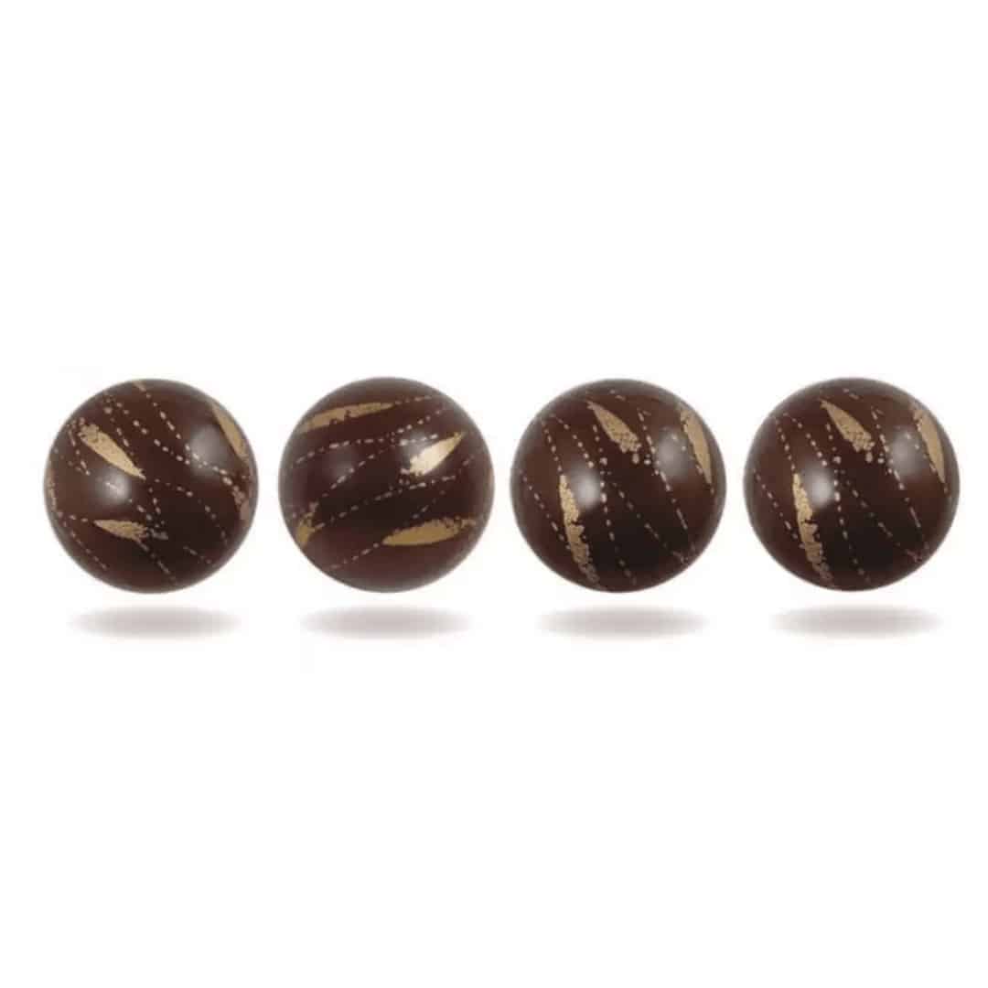 Chocolate ball for decorative log - set of 4