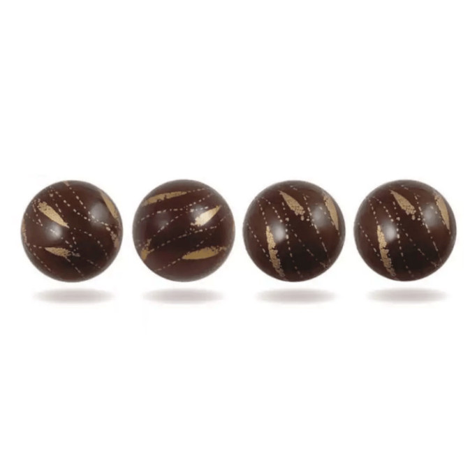 Chocolate ball for decorative log - set of 4