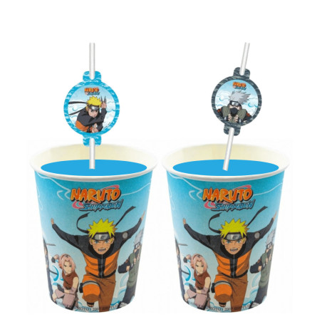 Naruto straws in naruto cup