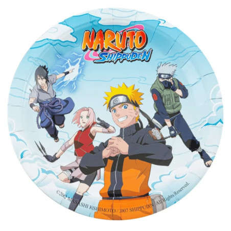 8 Naruto birthday plates