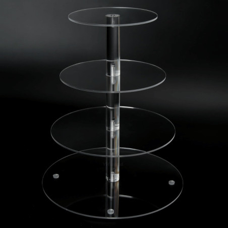 Empty 4-tier round display stand