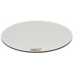 Personalized wooden round tray with a side logo