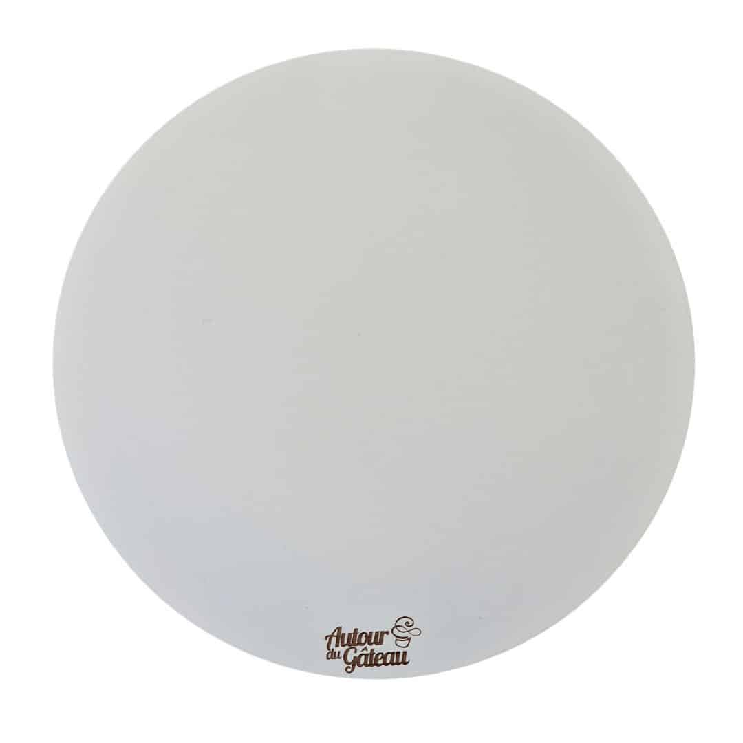 Personalized wooden round tray with a top logo