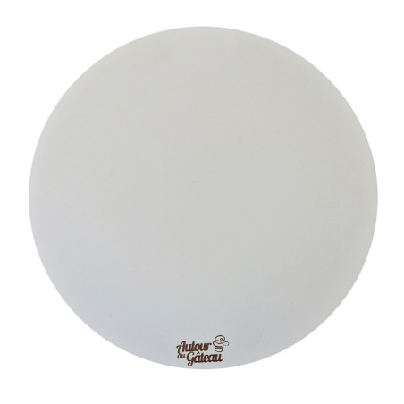 Personalized wooden round tray with a top logo