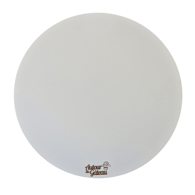 Personalized wooden round tray with a top logo