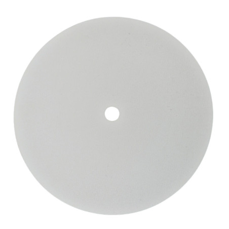 round perforated white wooden tray