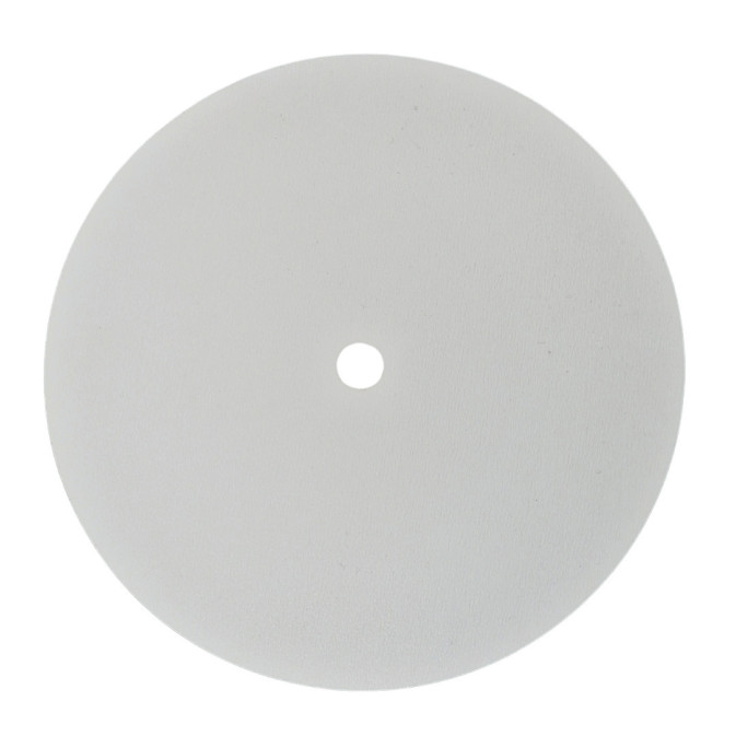round perforated white wooden tray