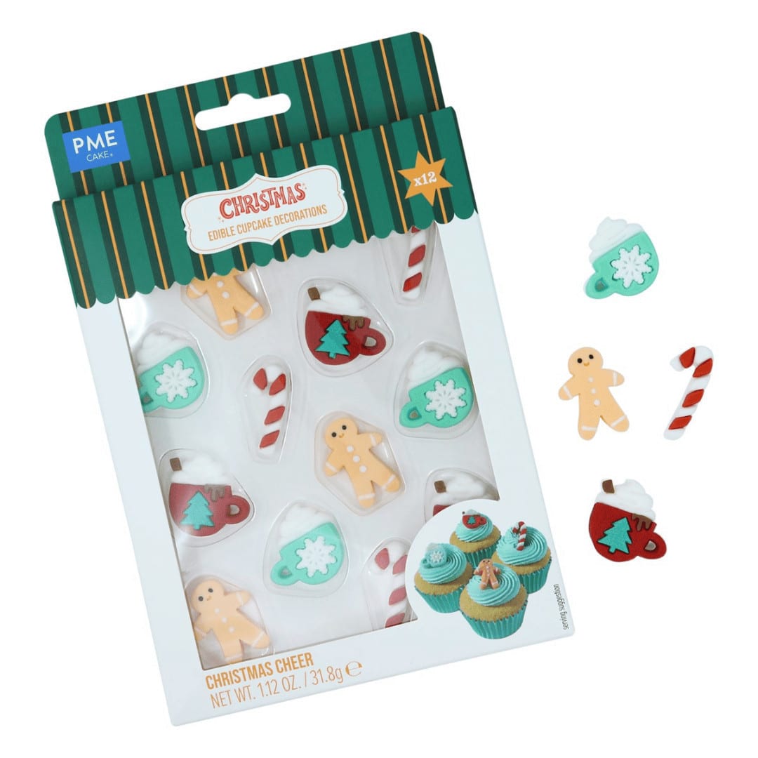 12 Christmas sugar decorations