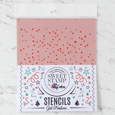 Sweet stamp snowfall stencil