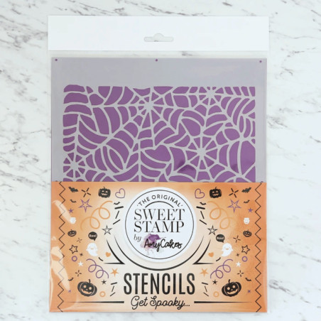 Sweet stamp spider web stencil