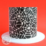 Sweet stamp spider webs stencil rendering
