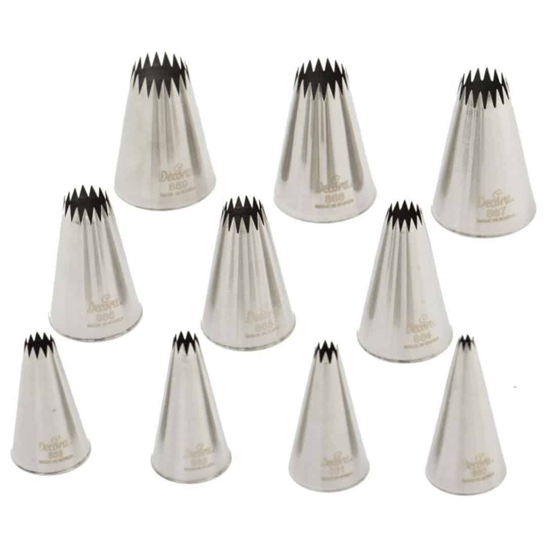 Kit 10 French star nozzles