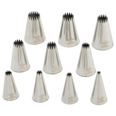 Kit 10 French star nozzles