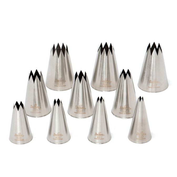 Kit of 10 star and crescent sockets