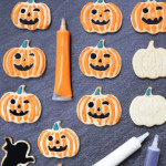 halloween cookies covered in icing