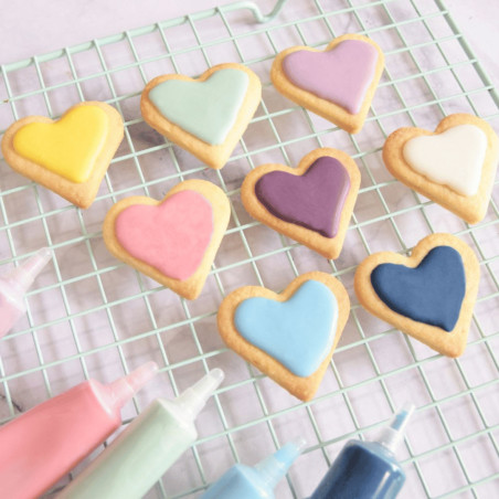 heart covered with royal icing